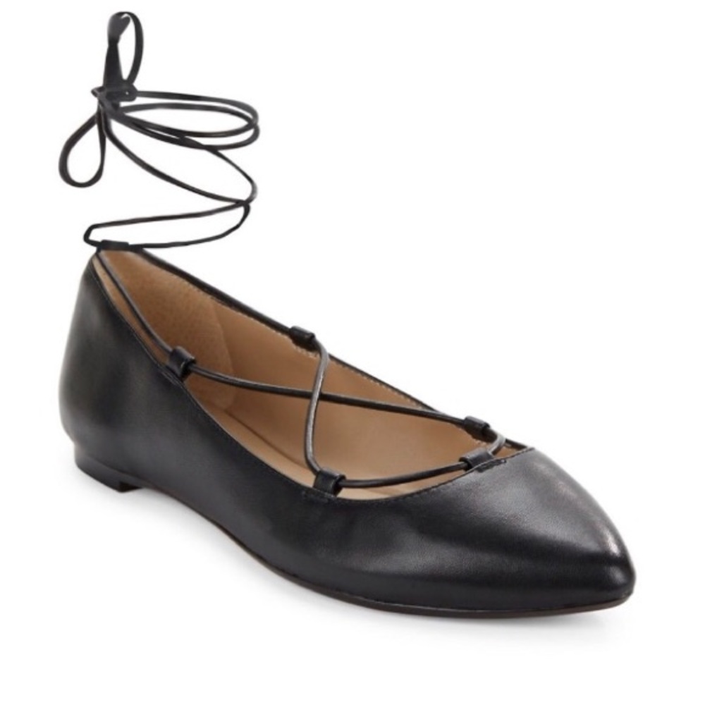 Lord&Taylor 424Fifth Charisma Leather Black Flats6